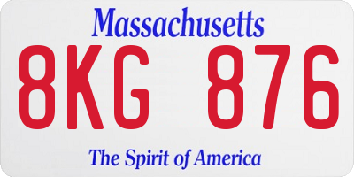 MA license plate 8KG876