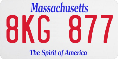 MA license plate 8KG877