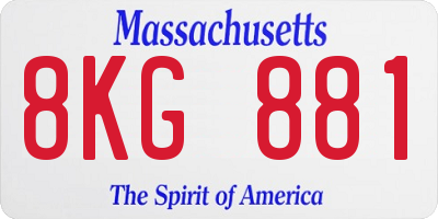 MA license plate 8KG881