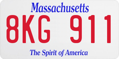 MA license plate 8KG911