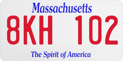MA license plate 8KH102