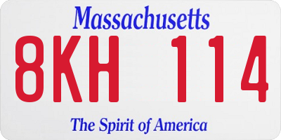 MA license plate 8KH114