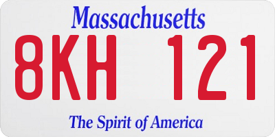 MA license plate 8KH121