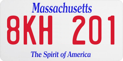 MA license plate 8KH201