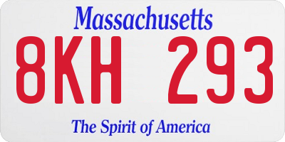 MA license plate 8KH293