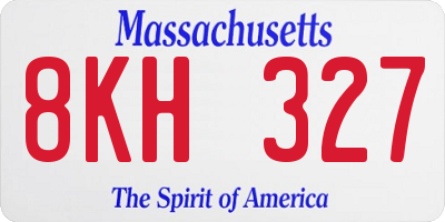 MA license plate 8KH327