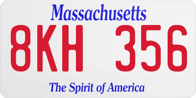 MA license plate 8KH356