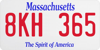 MA license plate 8KH365