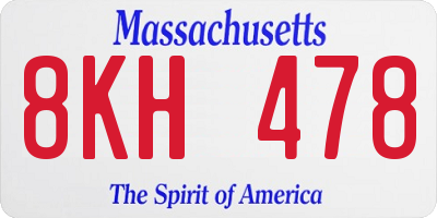 MA license plate 8KH478