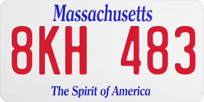 MA license plate 8KH483