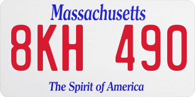 MA license plate 8KH490