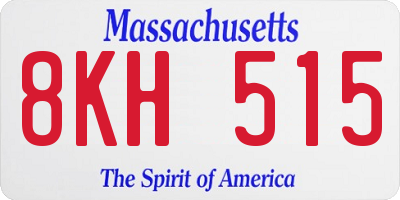 MA license plate 8KH515