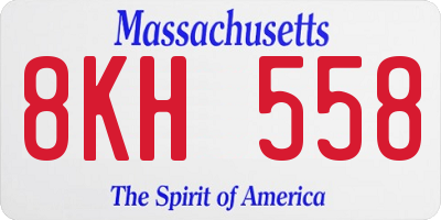 MA license plate 8KH558