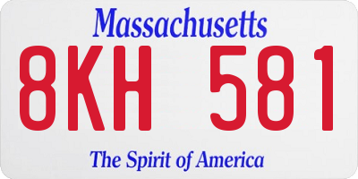 MA license plate 8KH581