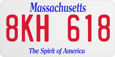 MA license plate 8KH618
