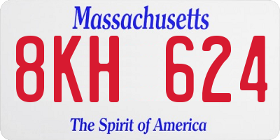 MA license plate 8KH624