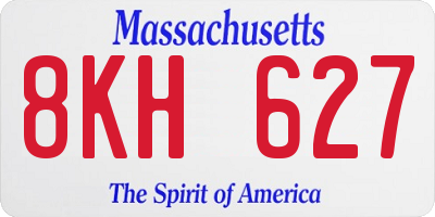 MA license plate 8KH627