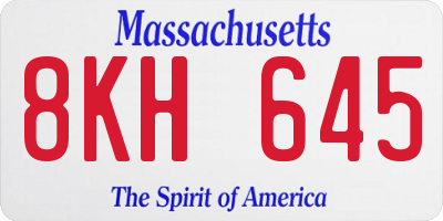 MA license plate 8KH645