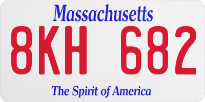 MA license plate 8KH682