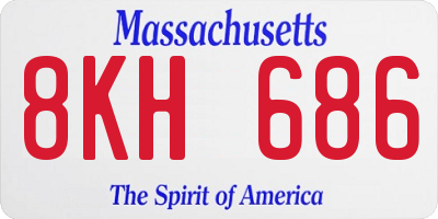 MA license plate 8KH686
