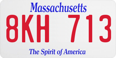 MA license plate 8KH713