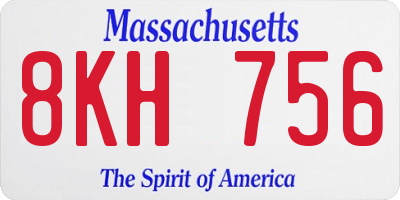 MA license plate 8KH756