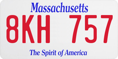 MA license plate 8KH757