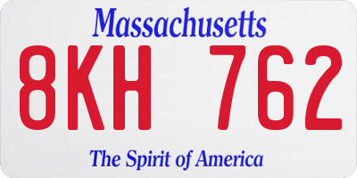 MA license plate 8KH762