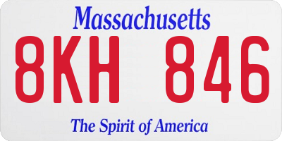 MA license plate 8KH846