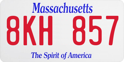 MA license plate 8KH857