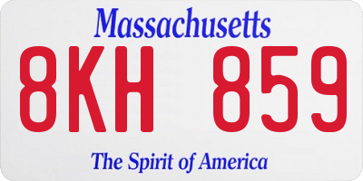 MA license plate 8KH859