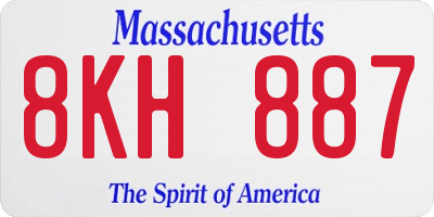 MA license plate 8KH887