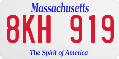 MA license plate 8KH919