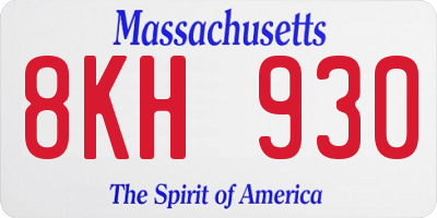 MA license plate 8KH930