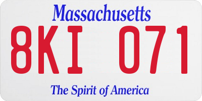 MA license plate 8KI071