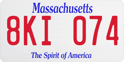 MA license plate 8KI074