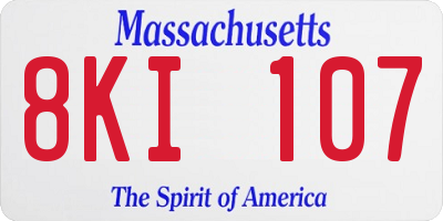 MA license plate 8KI107