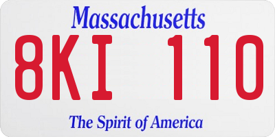 MA license plate 8KI110