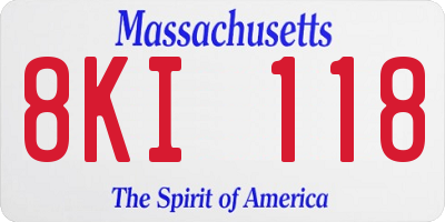 MA license plate 8KI118