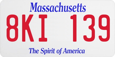 MA license plate 8KI139