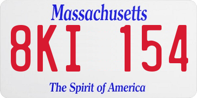 MA license plate 8KI154