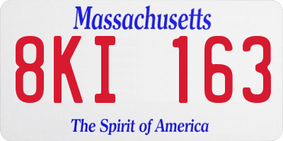 MA license plate 8KI163
