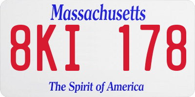 MA license plate 8KI178