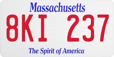 MA license plate 8KI237