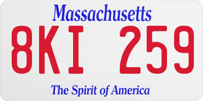 MA license plate 8KI259