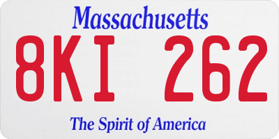 MA license plate 8KI262
