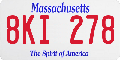 MA license plate 8KI278