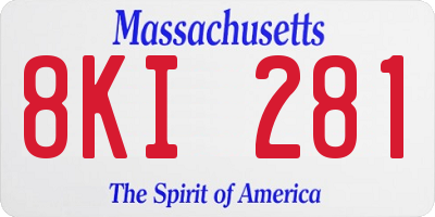 MA license plate 8KI281