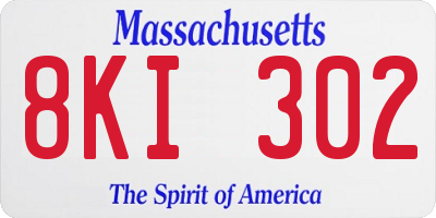 MA license plate 8KI302