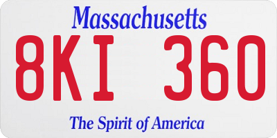 MA license plate 8KI360